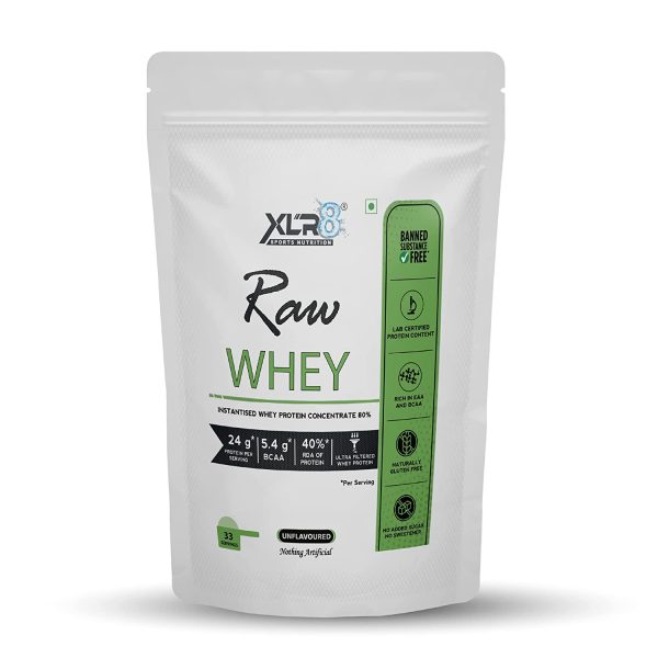 XLR8 Raw whey protein | 24gm protein | Labdoor certified | (Unflavoured-1kg)